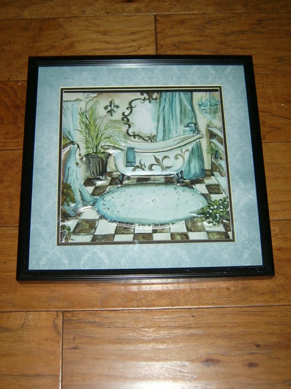 Vintage Wall Art - Shadowbox Antique Bathroom Scene, VGUC